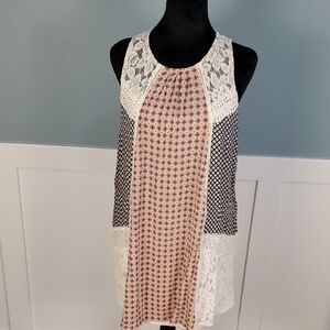 Hint Of Mint Sleeveless Patchwork Lace Boho Dress L